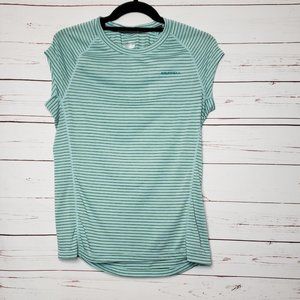 Merrell Green Striped Cap Sleeve Top